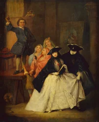 A Charlatan on a Platform with Masqued Figures in the Foreground