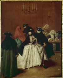 Il Ridotto (the private room of Palazzo San Moisè, Venice) or Masks at the Reduto (Il Ridotto o Maschere a 