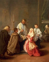 The seven sacraments: Marriage by Pietro Longhi, oil on canvas