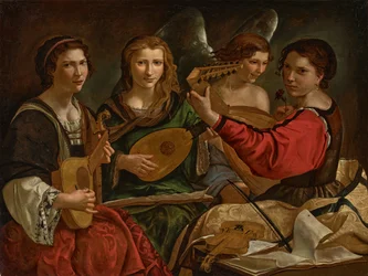 Lute players and an angel