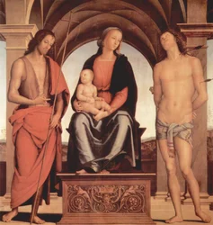 Enthroned Madonna with Saint John the Baptist and Saint Sebastian
