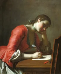 Young Girl Writing a Love Letter