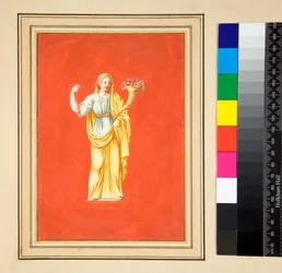Female figure on red ground