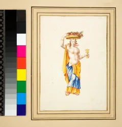 Large Design of a Wall with Paintings