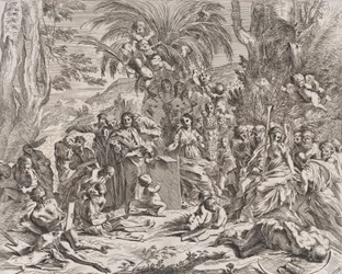 An allegory of painting, who as a child in the centre left draws on a tablet, 1637-38