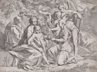 The Holy Family attended by Angels