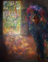 Flower house, ca 1910, by Plinio Nomellini, oil on canvas, Italy, 20th century