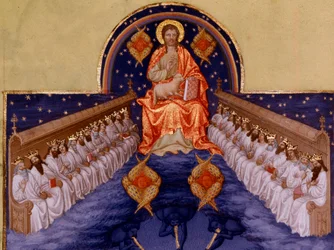 Saint John at Patmos. Miniature in 