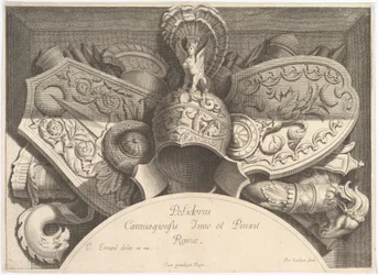 Divers Trophées Weapon Trophies after the Façade of Palazzo Milesi in Rome, 1651