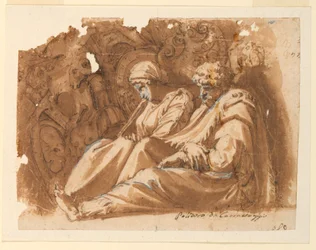 Seated Figures with Trophy