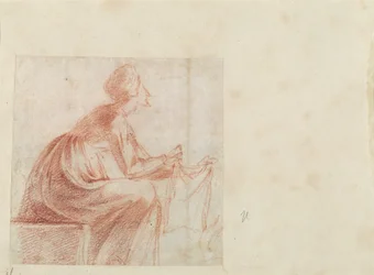 Woman Seated with a Piece of Cloth
