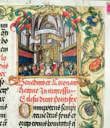 Coronation of the Queen of Poland from the Pontifical of Bishop Erasmus Ciołek, c.1510
