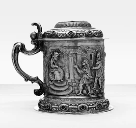 Tankard, the Sides Repousse and Chased with Scenes from the Life of Joseph, Danzig, c.1690