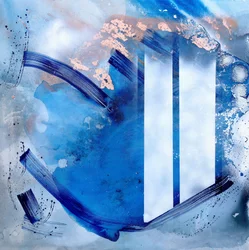 Fluid Blue Gold Abstract