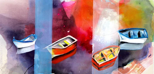Vibrant Boats Abstract