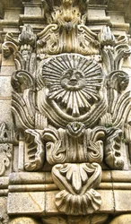 East face of the Santuário de Nossa Senhora dos Remédios obelisk, Lamego, Portugal. 1738