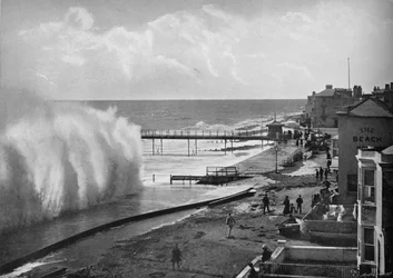 A Big Sea at Bognor, c1896