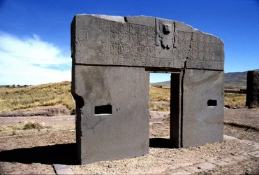 Pre-Columbian archaeological site of Tiahuanaco, Bolivia