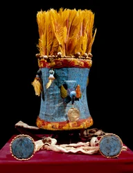 Pre-Columbian Civilization Chancay: Headdress and Earrings