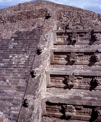 View of the Site of Teotihuacan: The Temple of Quetzalcoatl or Temple of the Feathered Snake