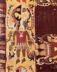 Pre-Columbian civilization: ceremonial officiant wearing a mask