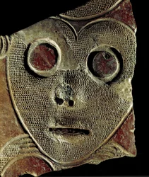Fragment of Clay Vase Decorated with a Mask