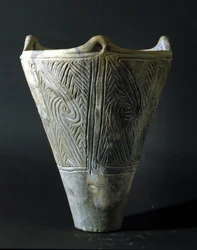Terracotta Vase from the Jomon Period (Prehistory in Japan). Rome, National Museum of Oriental Art