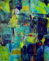 Abstract Teal Green Layers