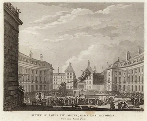 Statue of Louis XIV Taken Down in the Place des Victoires