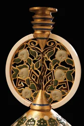 Detail (Gilt Bronze Enamel and Ivory Candlestick)
