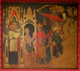 Captivity of King Jehoiachin of Israel, reconstruction of a wall painting originally in the Painted Chamber of the Palace of Westminster