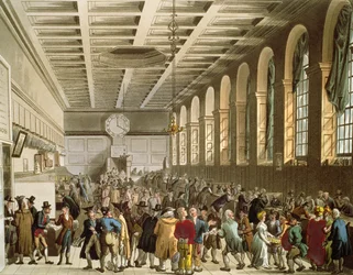 Customs House, The Long Room, from Ackermann