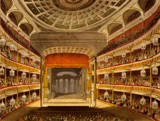 New Covent Garden Theatre, from Microcosm of London, 1810 by R. Ackermann