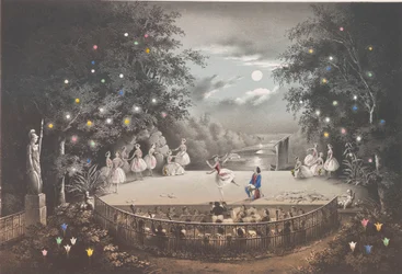 The Ballet Naiad and Fisherman by C. Pugni in the Pink Pavilion, in the Peterhof Park, 1851