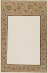 Stenciled Manuscript Border with Floral Motifs