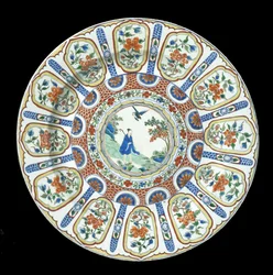 A Large Verte Imari Dish, Kangxi Period