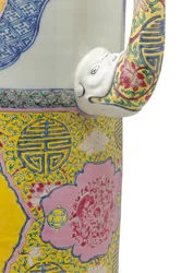 (detail) of one of a pair of famille rose 