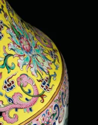 Detail (One of a Pair of Imperial Famille Rose Vases)