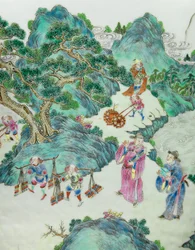 Detail (One of a Pair of Imperial Famille Rose Vases)