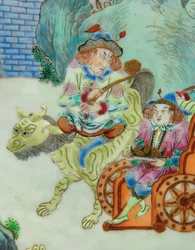 Detail from One of a Pair of Imperial Famille Rose Vases