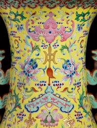 Detail from One of a Pair of Imperial Famille Rose Vases