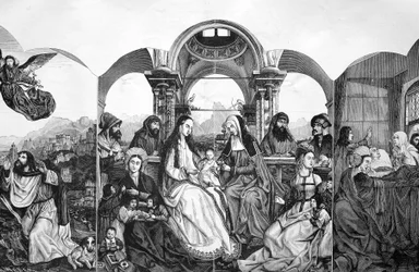 Wood engraving after a painting by Quentin Metsys