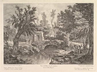 View of the Lavandieres Bridge at the Peasant House