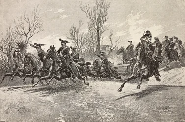 Artillery on horseback, Italian army, engraving from drawing by Quinto Cenni, from L