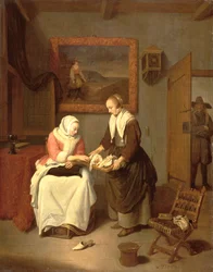 Interior with a Lady Choosing Fish