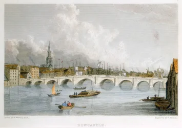 Stone Arched Bridge Across the Tyne at Newcastle-upon-Tyne, England