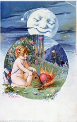 Postcard from the set Ill Hearts, c. 1900