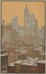 The Singer Building from Brooklyn Bridge