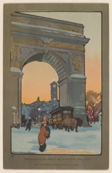 Washington Arch at Winter Twilight