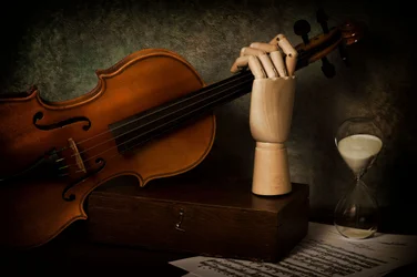Violin and Hourglass